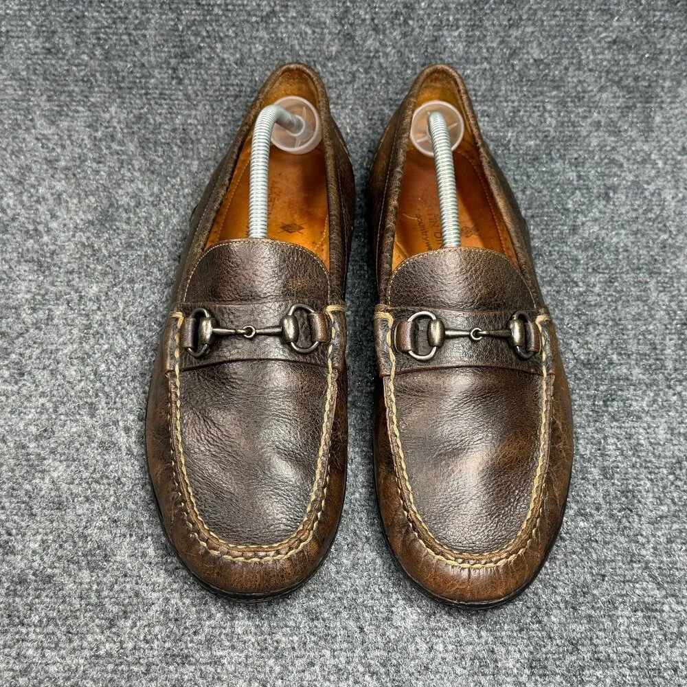 Martin Dingman Horse Bit Loafers Mens Size 11 Brown Leather Slip On Casaul Dress